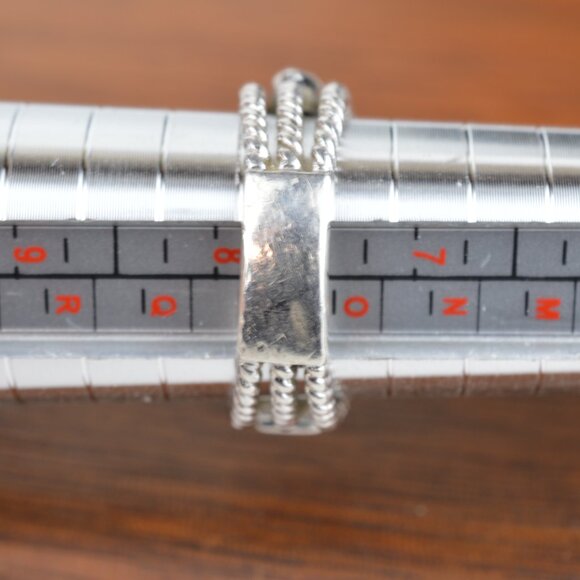 VTG Joseph Esposito ESPO 925 Sterling Silver Turquoise CZ Stacked Band Ring 7.75 - Picture 11 of 11